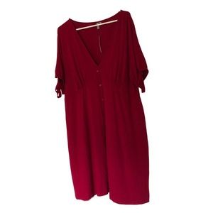 Raspberry ASOS Curve Retro Cut Dress Sz 18